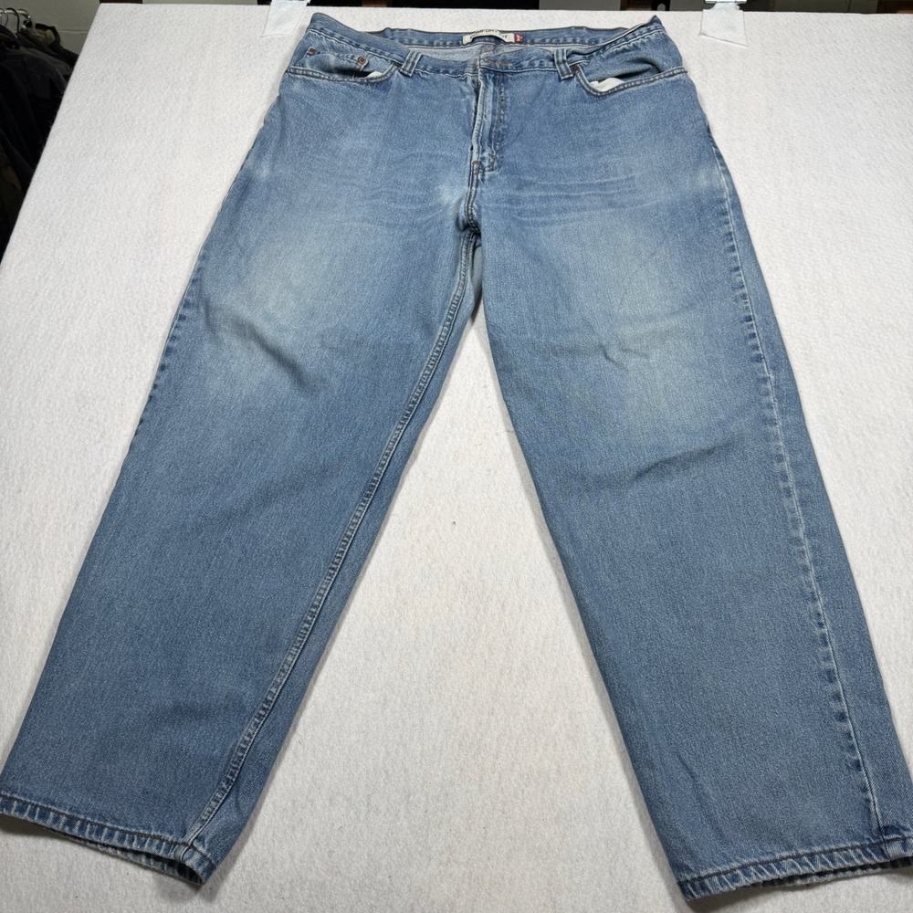 Levis 560 Comfort Fit Jeans Light Wash Loose Tapered Denim Mens 42x32